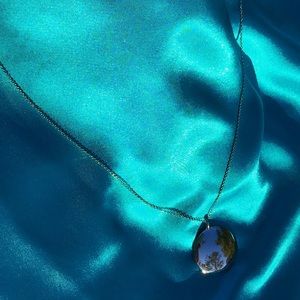 LOFT Long Sliver Circle Necklace
